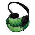 Grass Green Argyle Pattern Print Pet Sling Carrier