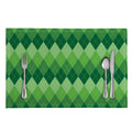 Grass Green Argyle Pattern Print Placemat