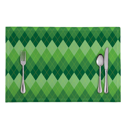 Grass Green Argyle Pattern Print Placemat