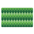 Grass Green Argyle Pattern Print Polyester Doormat