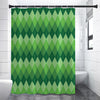 Grass Green Argyle Pattern Print Premium Shower Curtain