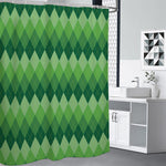 Grass Green Argyle Pattern Print Premium Shower Curtain