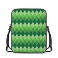 Grass Green Argyle Pattern Print Rectangular Crossbody Bag