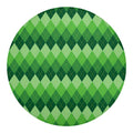 Grass Green Argyle Pattern Print Round Blanket