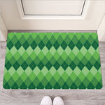 Grass Green Argyle Pattern Print Rubber Doormat