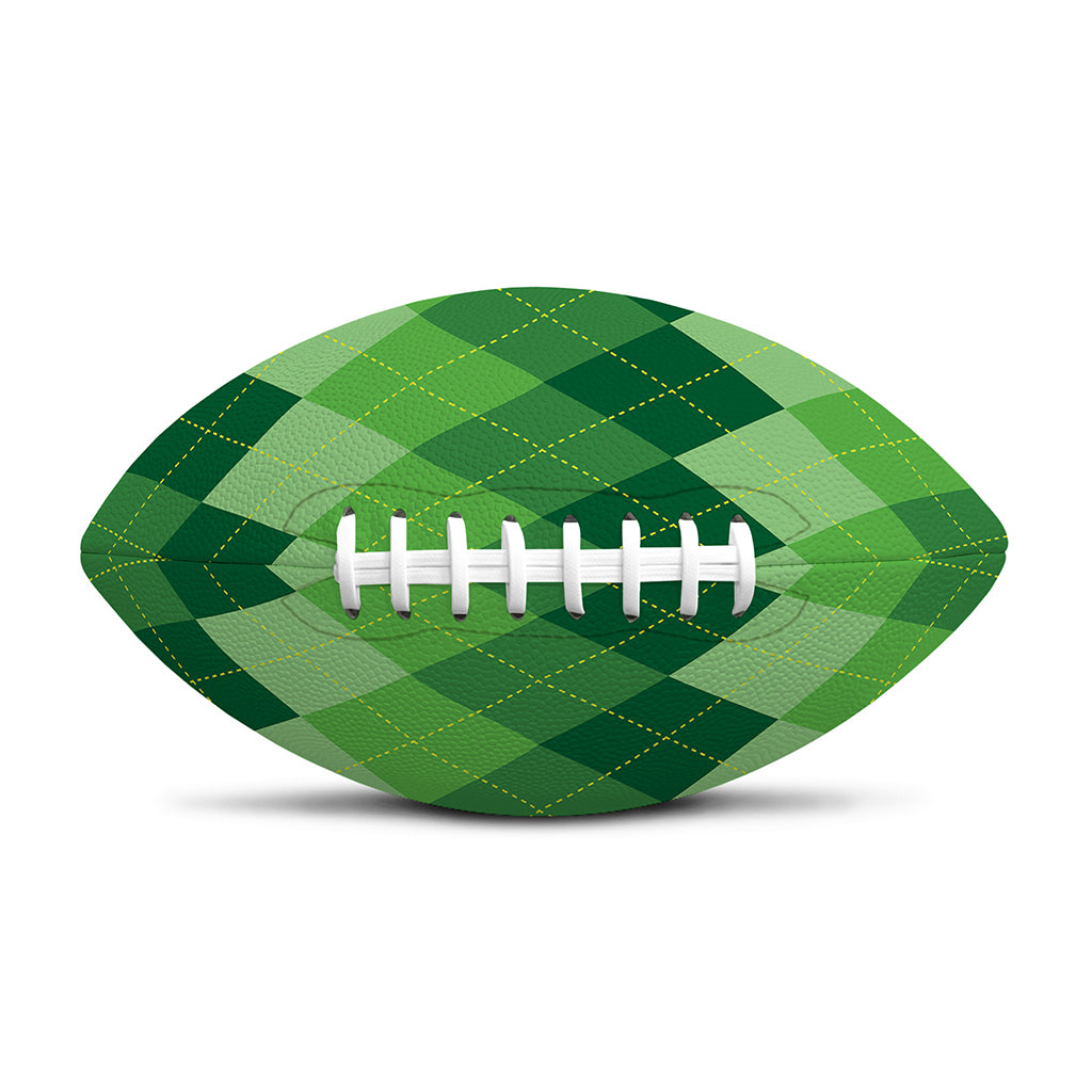 Grass Green Argyle Pattern Print Rugby Ball