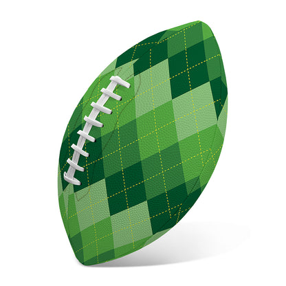 Grass Green Argyle Pattern Print Rugby Ball