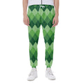 Grass Green Argyle Pattern Print Joggers