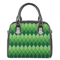 Grass Green Argyle Pattern Print Shoulder Handbag