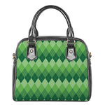 Grass Green Argyle Pattern Print Shoulder Handbag
