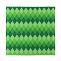 Grass Green Argyle Pattern Print Silk Bandana