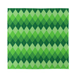Grass Green Argyle Pattern Print Silk Bandana