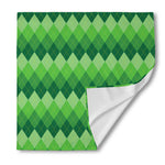 Grass Green Argyle Pattern Print Silk Bandana