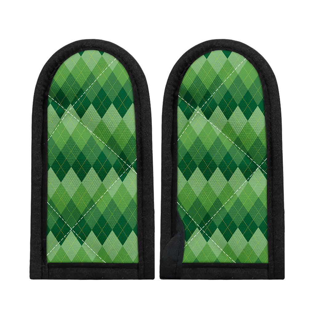 Grass Green Argyle Pattern Print Skillet Handle Cover