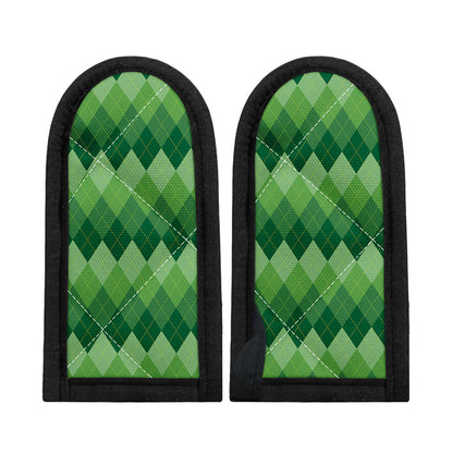 Grass Green Argyle Pattern Print Skillet Handle Cover