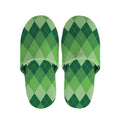 Grass Green Argyle Pattern Print Slippers