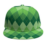 Grass Green Argyle Pattern Print Snapback Cap