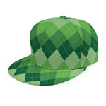 Grass Green Argyle Pattern Print Snapback Cap