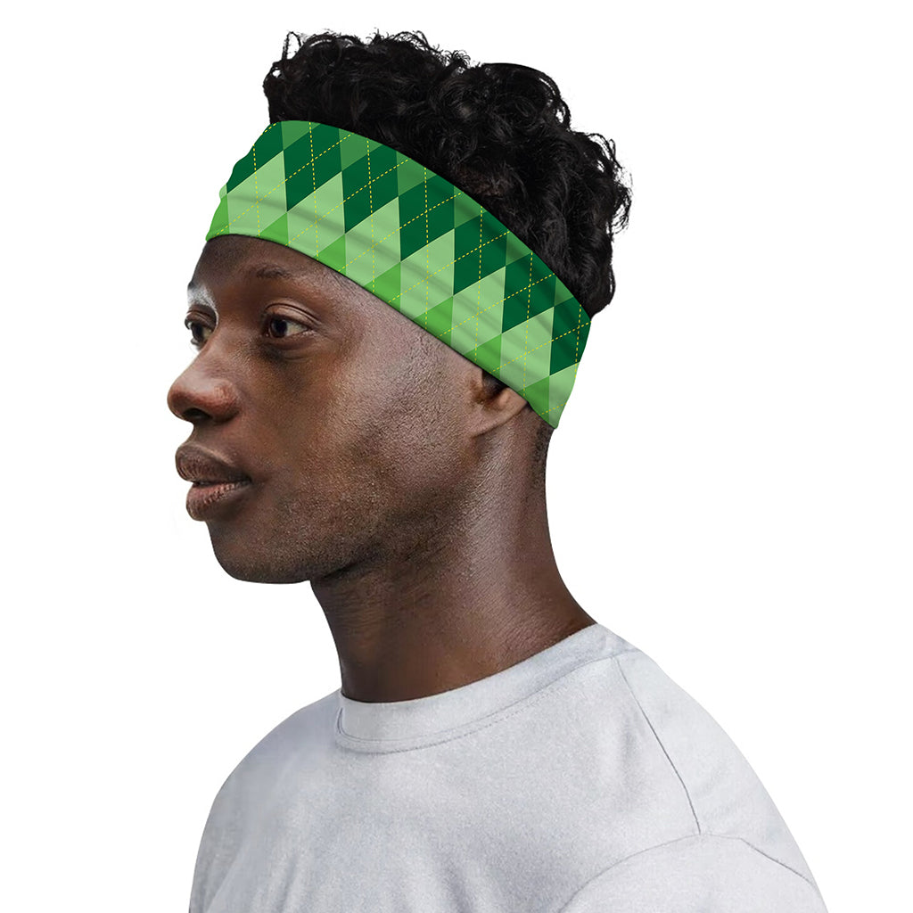 Grass Green Argyle Pattern Print Sports Headband