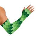 Grass Green Argyle Pattern Print Sun Protection Arm Sleeves
