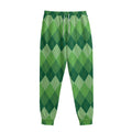Grass Green Argyle Pattern Print Sweatpants