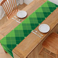 Grass Green Argyle Pattern Print Table Runner