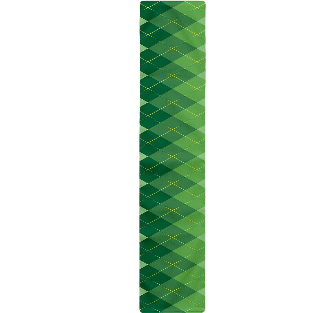 Grass Green Argyle Pattern Print Table Runner