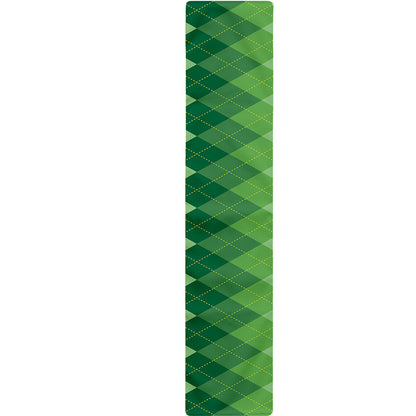 Grass Green Argyle Pattern Print Table Runner
