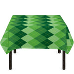 Grass Green Argyle Pattern Print Tablecloth