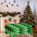 Grass Green Argyle Pattern Print Tablecloth
