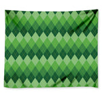 Grass Green Argyle Pattern Print Tapestry