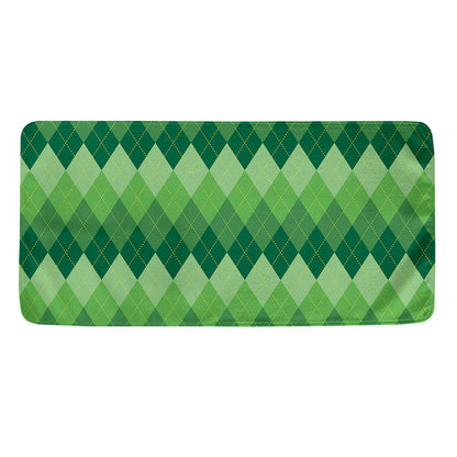 Grass Green Argyle Pattern Print Towel