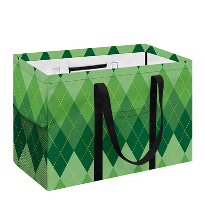 Grass Green Argyle Pattern Print Utility Tote Bag