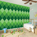 Grass Green Argyle Pattern Print Wall Sticker