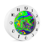 Green Abstract Liquid Trippy Print Alarm Clock