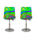Green Abstract Liquid Trippy Print Bar Stool Covers