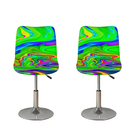 Green Abstract Liquid Trippy Print Bar Stool Covers