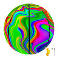Green Abstract Liquid Trippy Print Basketball