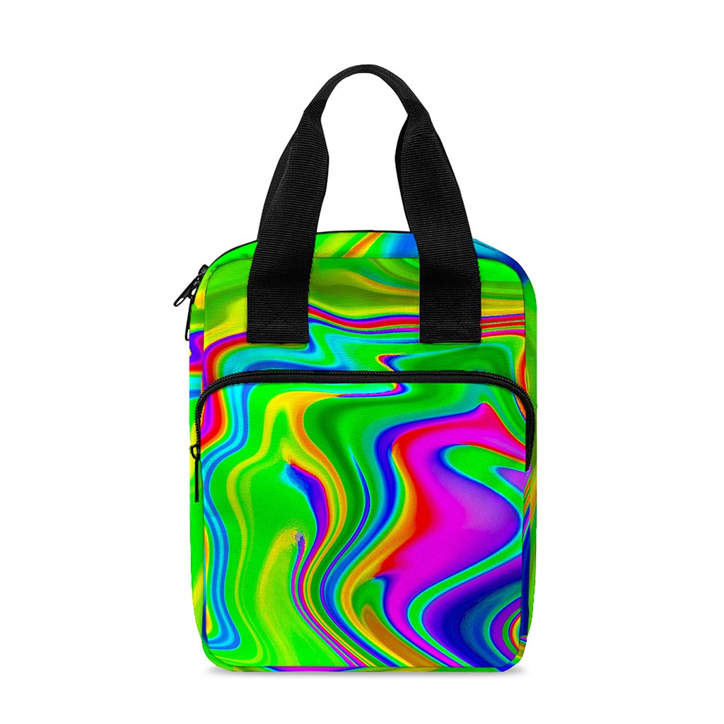 Green Abstract Liquid Trippy Print Bible Tote Bag