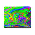 Green Abstract Liquid Trippy Print Bifold Wallet