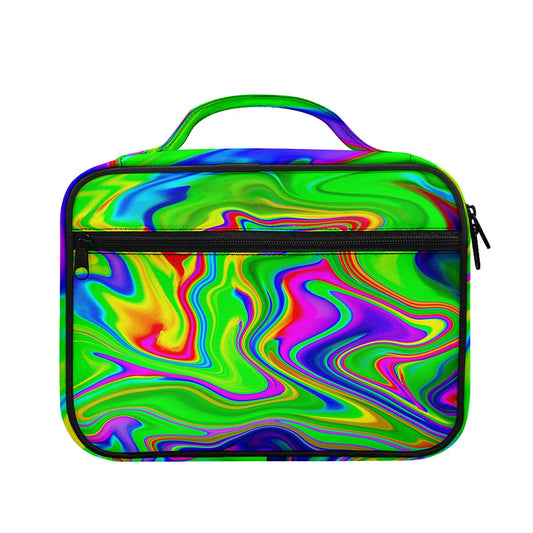 Green Abstract Liquid Trippy Print Briefcase Bible Bag
