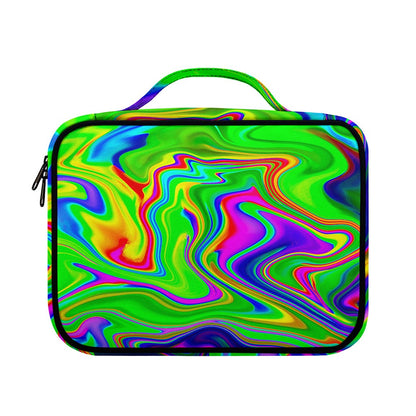 Green Abstract Liquid Trippy Print Briefcase Bible Bag
