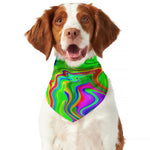 Green Abstract Liquid Trippy Print Dog Bandana