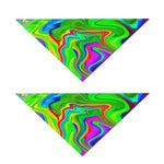 Green Abstract Liquid Trippy Print Dog Bandana
