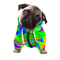 Green Abstract Liquid Trippy Print Dog Zip Up Hoodie