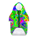 Green Abstract Liquid Trippy Print Dog Zip Up Hoodie