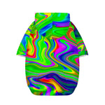 Green Abstract Liquid Trippy Print Dog Zip Up Hoodie