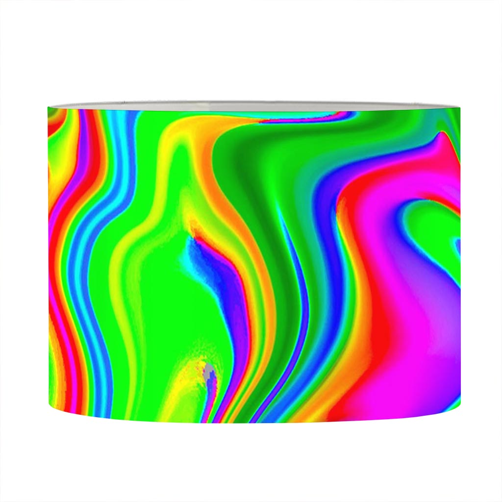 Green Abstract Liquid Trippy Print Drum Lamp Shade