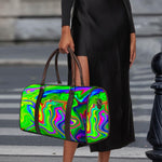 Green Abstract Liquid Trippy Print Duffle Bag