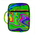 Green Abstract Liquid Trippy Print Front Pocket Bible Bag